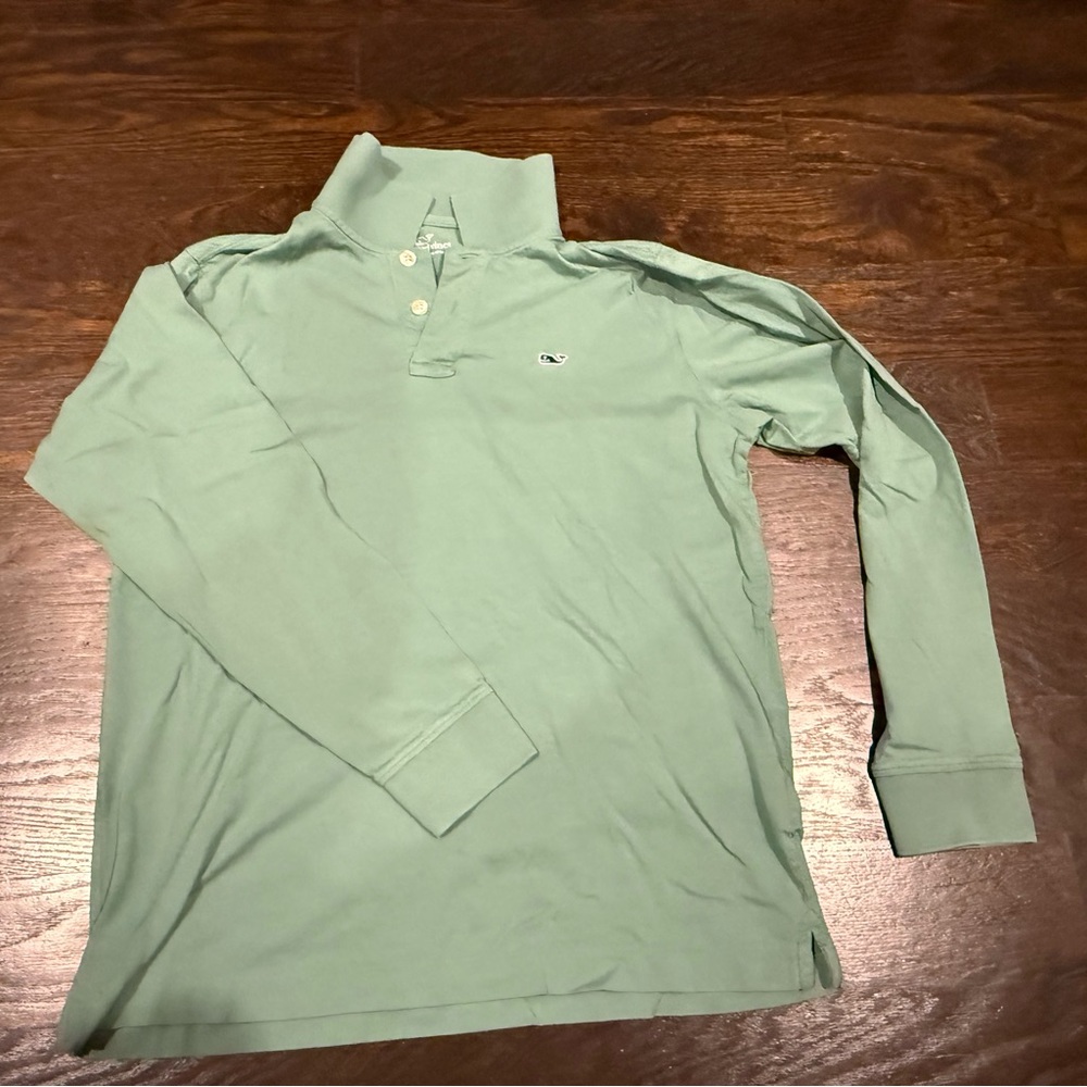 Vineyard Vines Boy’s Sz Med/ 8-10 Green Long Sleeve Polo Shirt